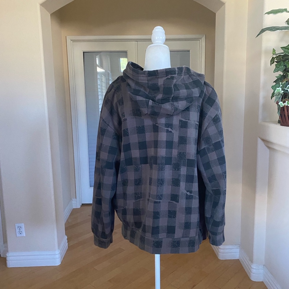 Volcom Black/Brown Jacket with Hood and Zipper XL - Picture 2 of 8